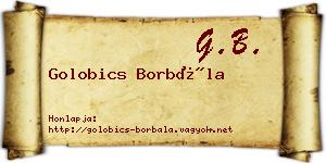 Golobics Borbála névjegykártya